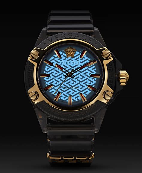 Versace Men's Swiss Icon Active Black Silicone Strap Watch 